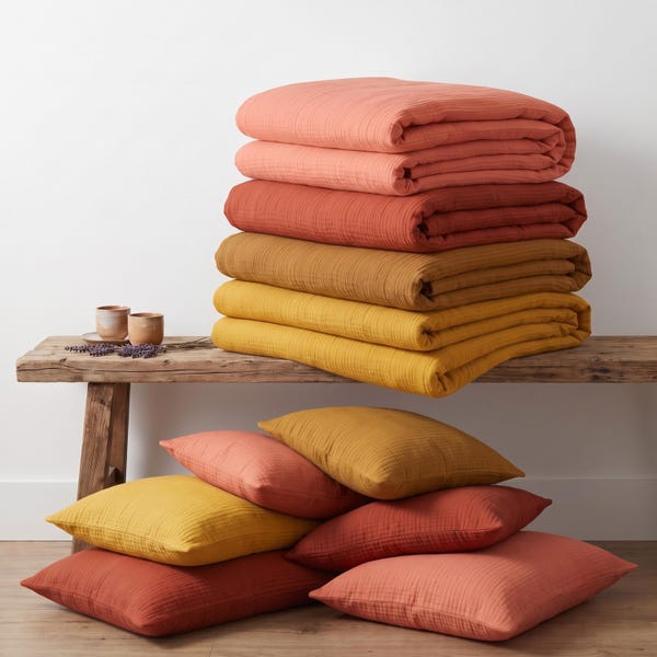 Earthy 2 Layer Muslin Duvet Cover, 18 Colors  Boho Cotton Bedding