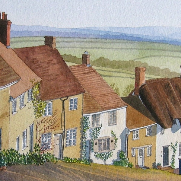 Gold Hill - Original Watercolour landscape Painting
