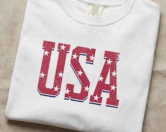 Shirt SA, retro vintage T-shirt patriottisch Amerika, Comfort Colors® Fourth of July-shirt, Stars And Stripes cadeau voor haar, shirt Memorial Day
