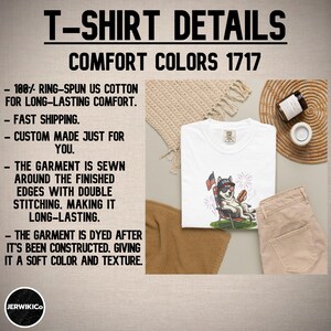 Patriotic Husky Shirt, Funny Fourth of July Comfort Colors® Tee, Husky Lover Gift For Her, USA Husky Dog Mom Shirt, Funny Husky 4th Gift afbeelding 8