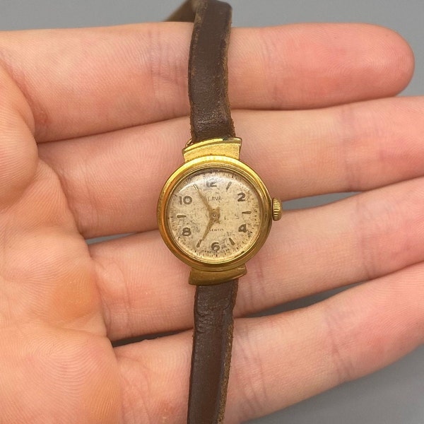 vintage soviétique urss femme plaqué or mécanique liquidation montre-bracelet « Slava »