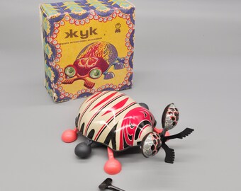 Vintage USSR Soviet Tin Metal Mechanical Wind Up "Bug" Toy. New Old Stock.