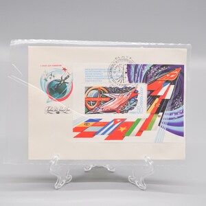 Authentieke 12.04.1980 speciale gestempelde Sovjet-USSR post eerste dag envelop "Internationale vluchten naar de ruimte: Intercosmos"