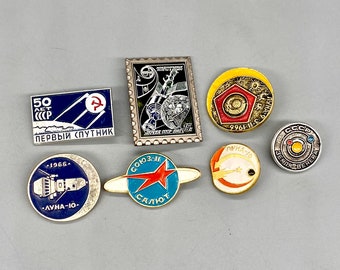 Vintage soviet space badges