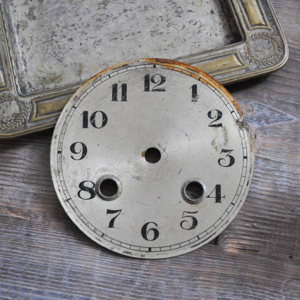 Vintage brass plate, Wall Clock face, Dial, decor, craft supply, for artwork, interior, furniture decor, for clock restoration.