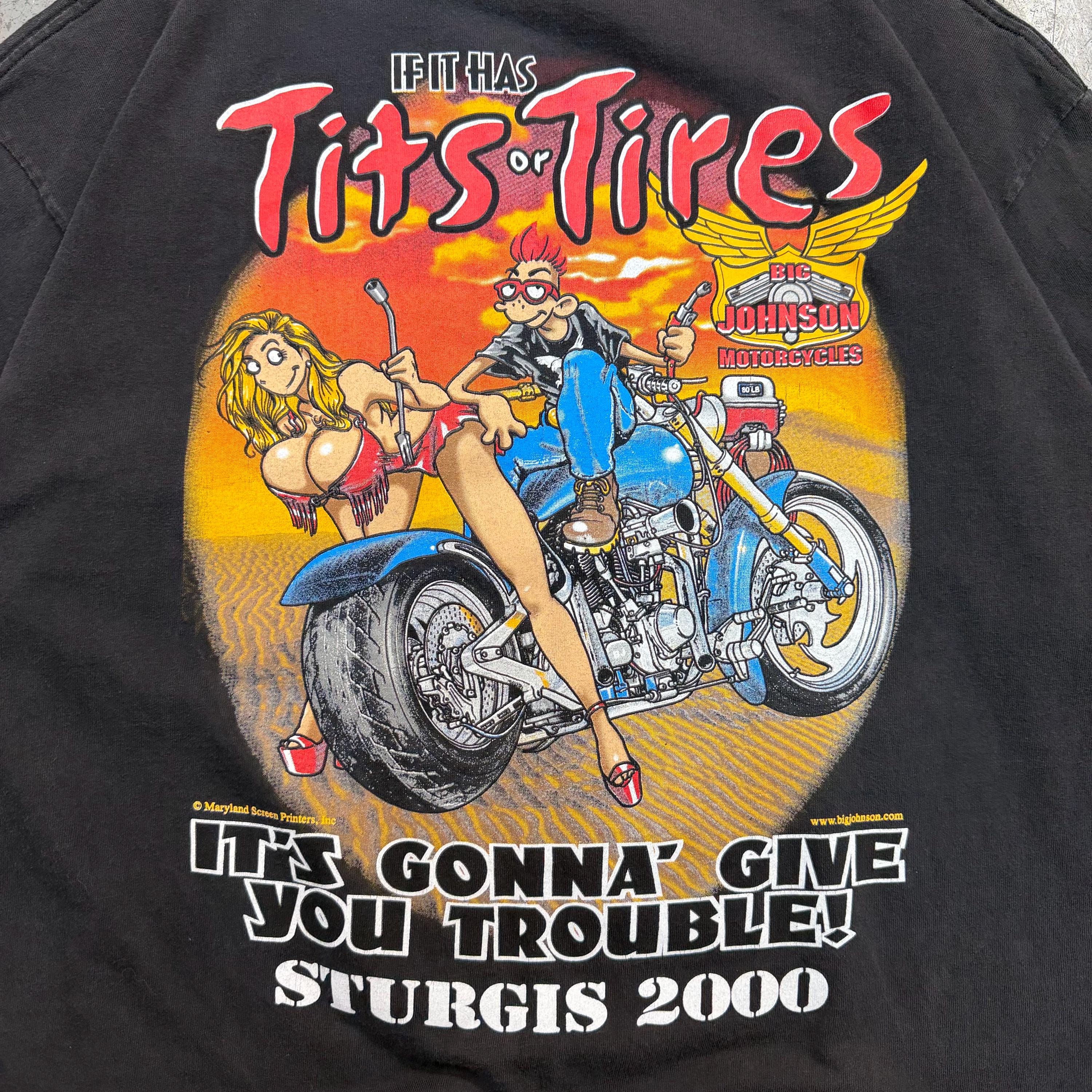 Vintage 2000 Big Johnson Motorcycles Sturgis Biker Comedy T Shirt