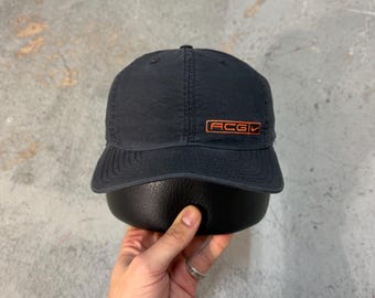 Vintage 1990s Nike ACG 6 Panel Strapback Hat Black