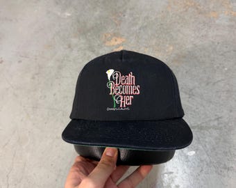 Vintage 1992 Death Becomes Her KC Movie Promo Snapback hat Black OSFA Bruce Willis Meryl Streep