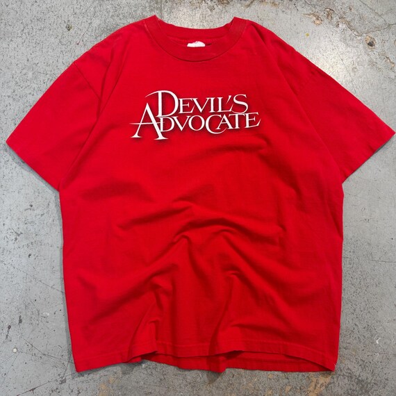 Vintage 1997 Devils Advocate Movie Promo Al Pacino Keanu Reeves T Shirt Red size XL