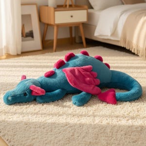 PELUCHE JELLYCAT SOFFICE DA COLLEZIONE SCINTILLANTE ENORME DRAGO SALVIA GIOCATTO - Foto 3