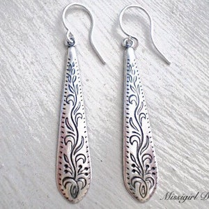 Dangle Drop Earrings/Best Seller/Boho Earrings/Etched Earrings/Christmas Gift/Dainty Earrings/Gift For Her/Silver Dangle Earrings Silver