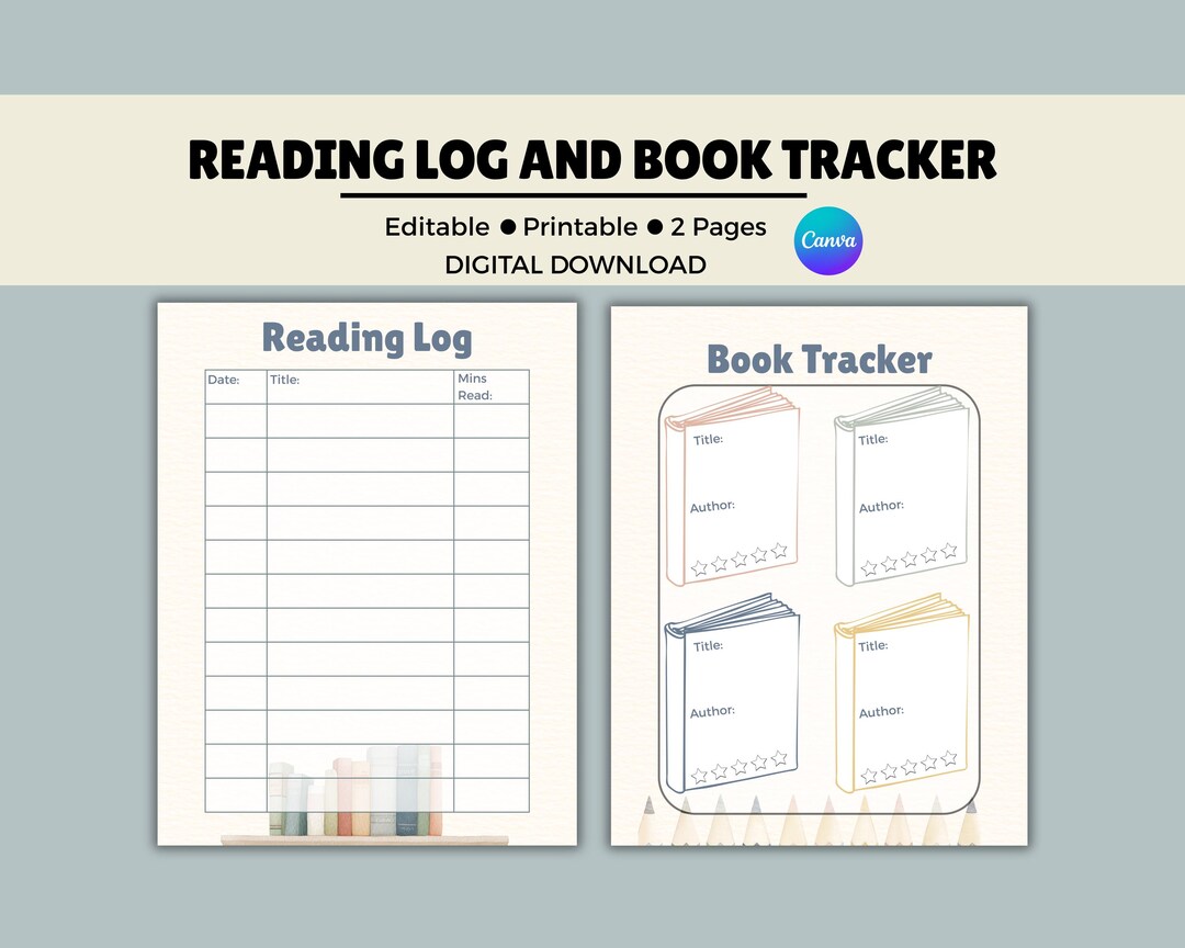 Reading Log and Book Tracker Digital Download - Etsy