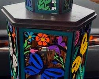 Linterna de mariposa DXF LBRN2 • Plantilla de linterna cortada con láser • Archivo láser para decoración del hogar DIY • Compatible con Falcon y otros láseres