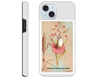 Fortune Favors the Bold iPhone Case | Whimsical Frog Juggler Phone Cover | Vintage Art Collection