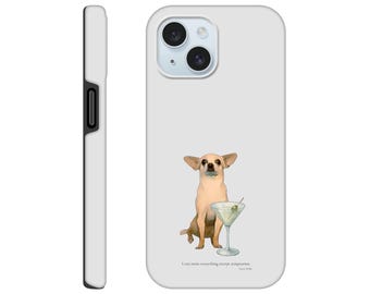 Tiny Dog Big Martini  Literary Cocktail  Art | Whimsical Bar Decor Gift | Ultimate Tough Case for iPhone
