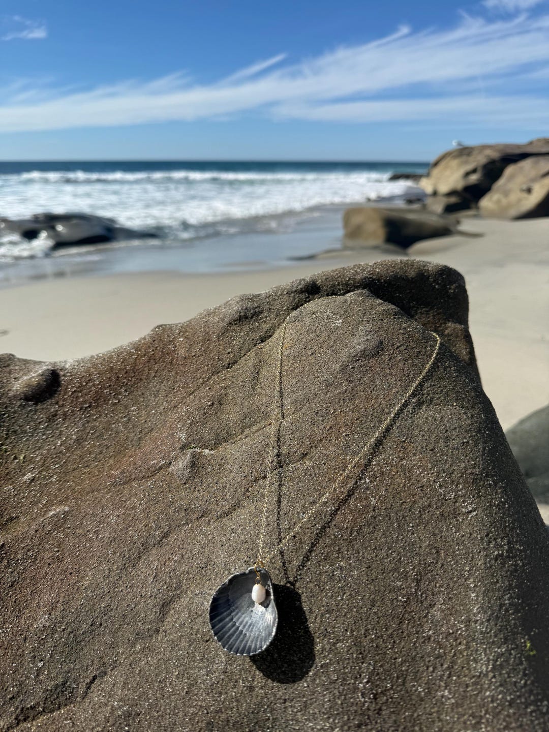 Reversible Clam Shell & Pearl Necklace - Etsy