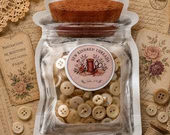 Buttons Antique Plastics, Mother of Pearl, Assorted Small Sizes, Approx. 3.4 oz