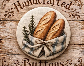 Button Large, Fabric Cotton, The Keeping Kitchen, Handcrafted by Sew Kindred Threads