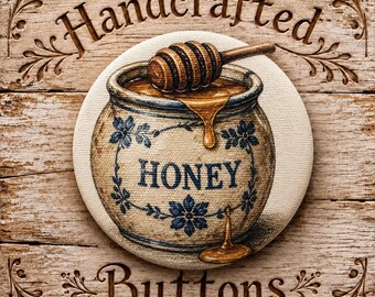 Button Large, Fabric Cotton, The Keeping Kitchen, Handcrafted by Sew Kindred Threads