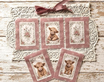 Fabric, Junk Journal Kit, Farmhouse Vintage, Antique Quilt Hearts and YO YO's