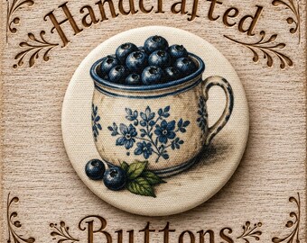 Button Large, Fabric Cotton, The Keeping Kitchen, Handcrafted by Sew Kindred Threads