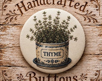 Button Large, Fabric Cotton, The Keeping Kitchen, Handcrafted by Sew Kindred Threads