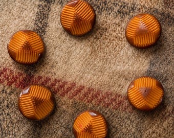 Vintage Buttons, Art Deco into Mid Century Modern, 1940-1960, Size 1 inch Set of 6