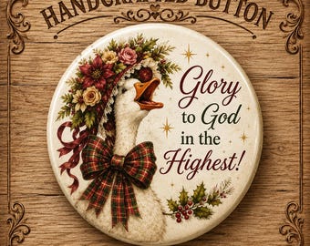 Christmas Ornament Buttons Large, Fabric Covered Cotton, Handcrafted by Sew Kindred Threads