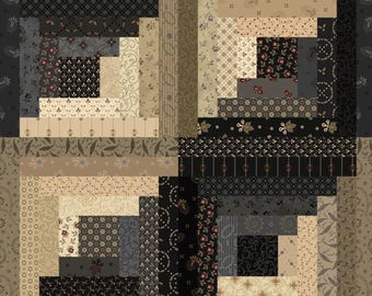 Fabric by the Yard, Log Cabin Quilt, Black Sheep Cottons by Pam Buda, Marcus Fabrics