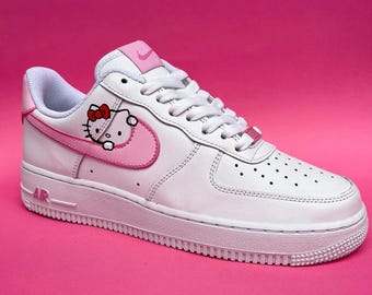 Zapatillas Air Force 1 personalizadas en color rosa gatito, regalo, hombre, mujer, gatito, rosa, zapatillas personalizadas, niños, niña, zapatos, pintados a mano