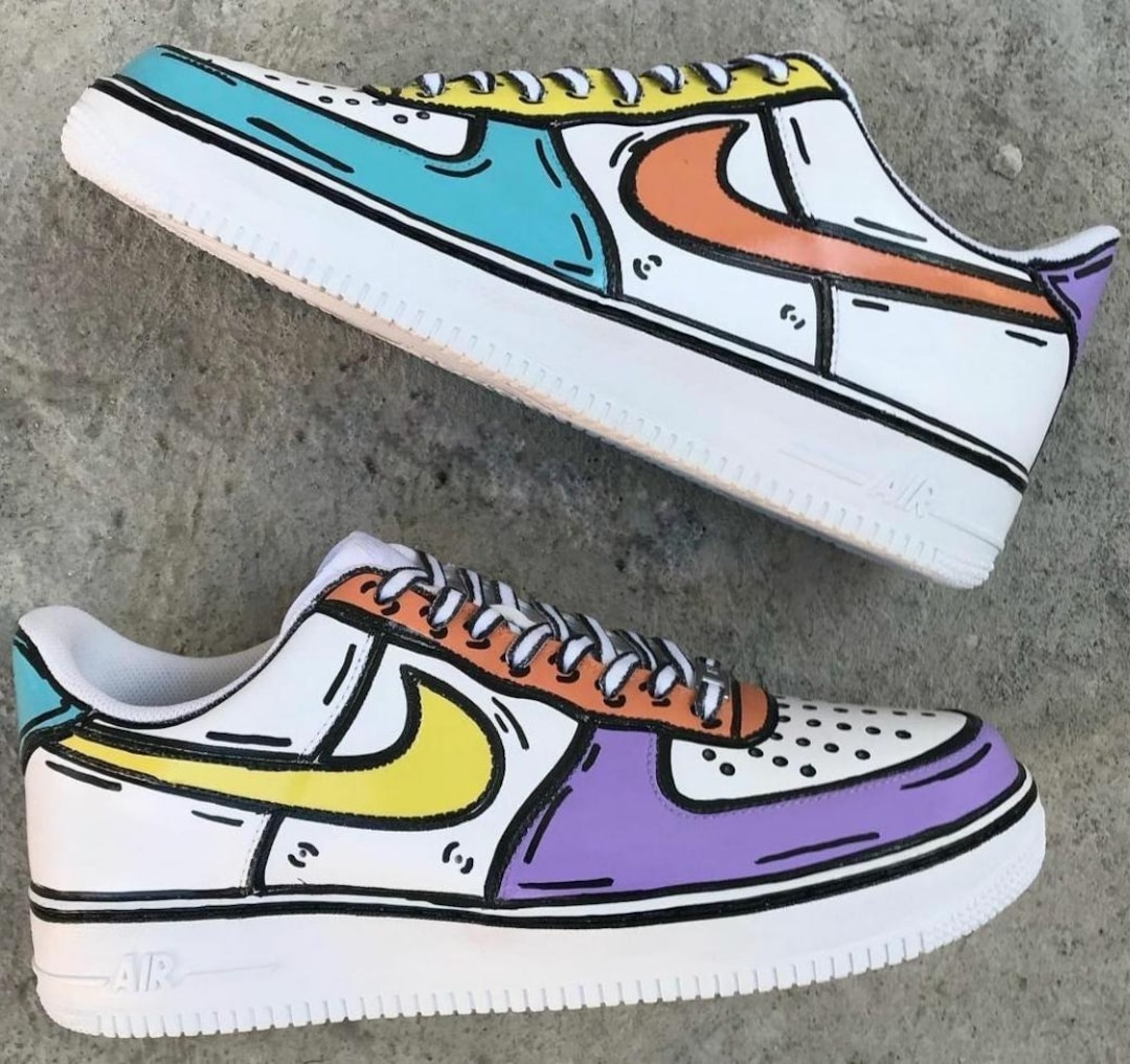 Custom Af1 Color Colors Cartoon Air Force 1 Custom Sneakers, Gift, Men, Women, Af1 ...