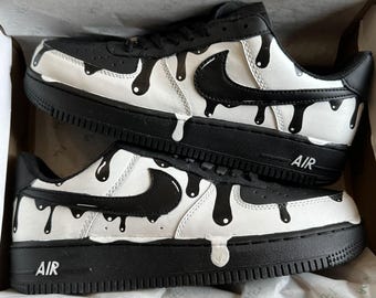 Zapatillas Air Force 1 personalizadas con goteo blanco, blancas, regalo, goteo, Air Force personalizadas, hombres, niños, mujeres, pintadas a mano