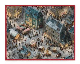 Rompecabezas navideño: Escena navideña vintage de invierno 252