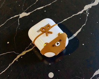Cute Bear AirPods Case – Kawaii Silicone Protective Cover for AirPods Pro & AirPods 1/2/3/4, Cartoon Teddy Earbuds Case