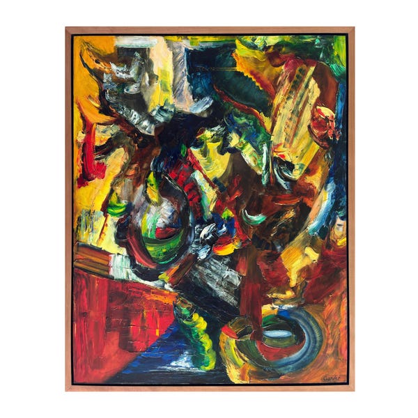 Unique Oil Painting, 22" x 28" - Post Modern Colorist - "Swollen Tunnel"