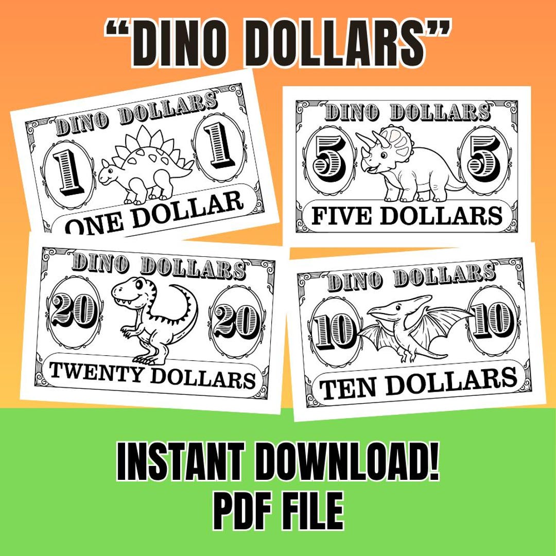 Dino Dollars - Play Money | Classroom Cash | Educational - Instant ...