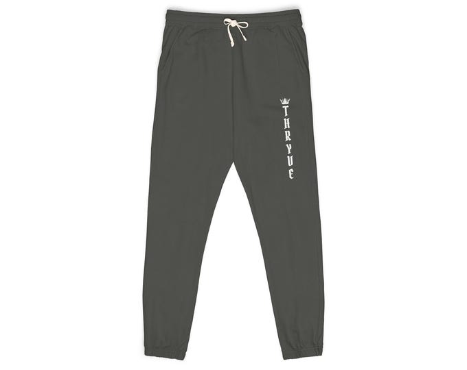 THRYVE Logo Sweatpants, Garment-Dyed Fleece Lounge Pants