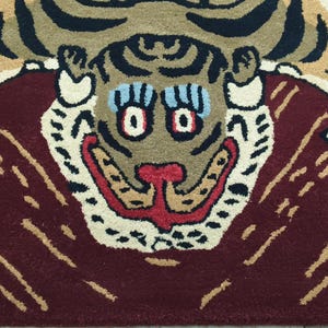 Hand-Tufted Wool Tiger Rug | artistic rug | living room rug | bedroom rug | kids room rug | nursery rug | playroom rug | floor decor. image 17