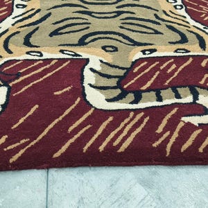 Hand-Tufted Wool Tiger Rug | artistic rug | living room rug | bedroom rug | kids room rug | nursery rug | playroom rug | floor decor. image 18