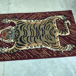 Hand-Tufted Wool Tiger Rug | artistic rug | living room rug | bedroom rug | kids room rug | nursery rug | playroom rug | floor decor. image 9