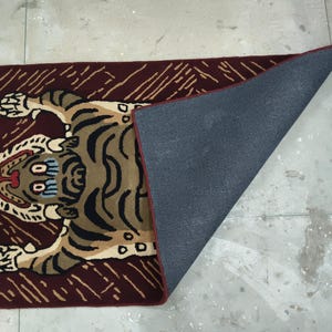 Hand-Tufted Wool Tiger Rug | artistic rug | living room rug | bedroom rug | kids room rug | nursery rug | playroom rug | floor decor. image 13