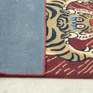 Hand-Tufted Wool Tiger Rug | artistic rug | living room rug | bedroom rug | kids room rug | nursery rug | playroom rug | floor decor. image 20
