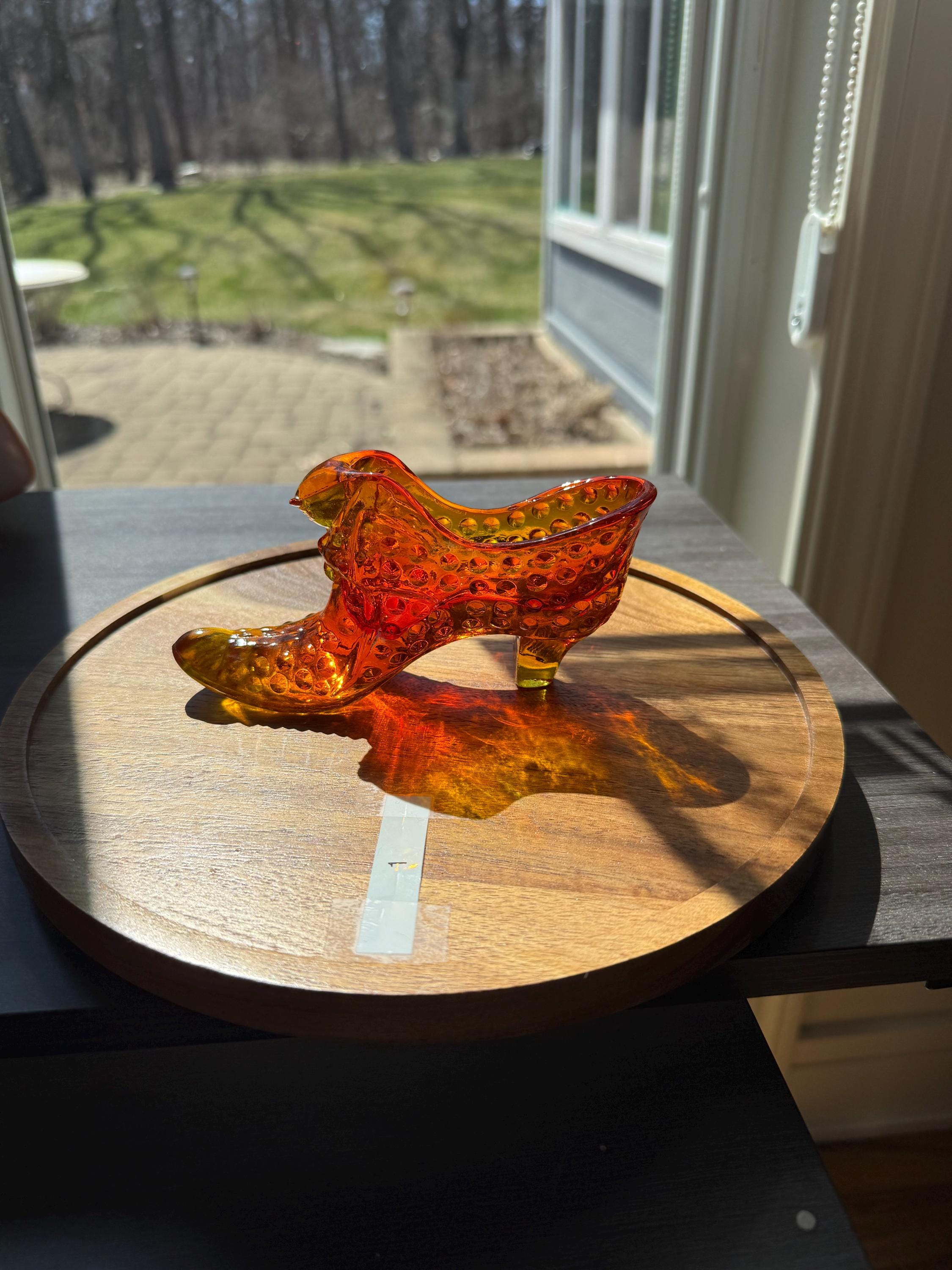 Fenton Uranium Glass Shoe - Etsy