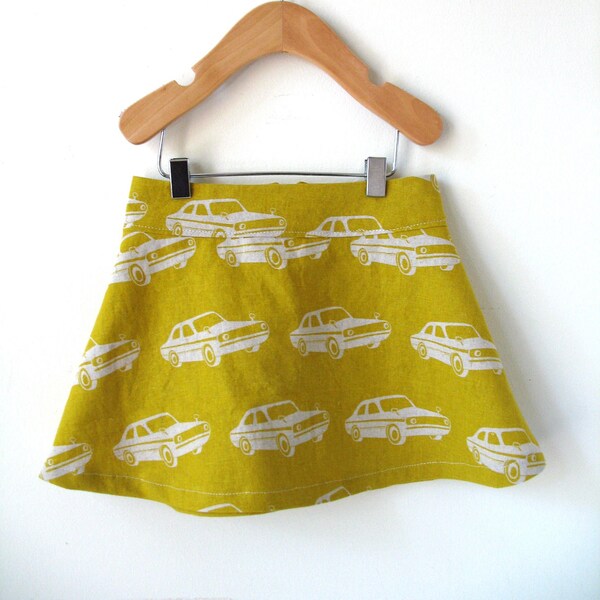 Toddler Girls Skirt - 2T in Echino Cars