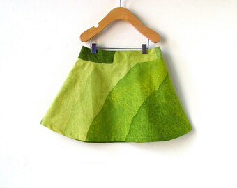 Girls Size 4 Marimekko Skirt- Green Waves