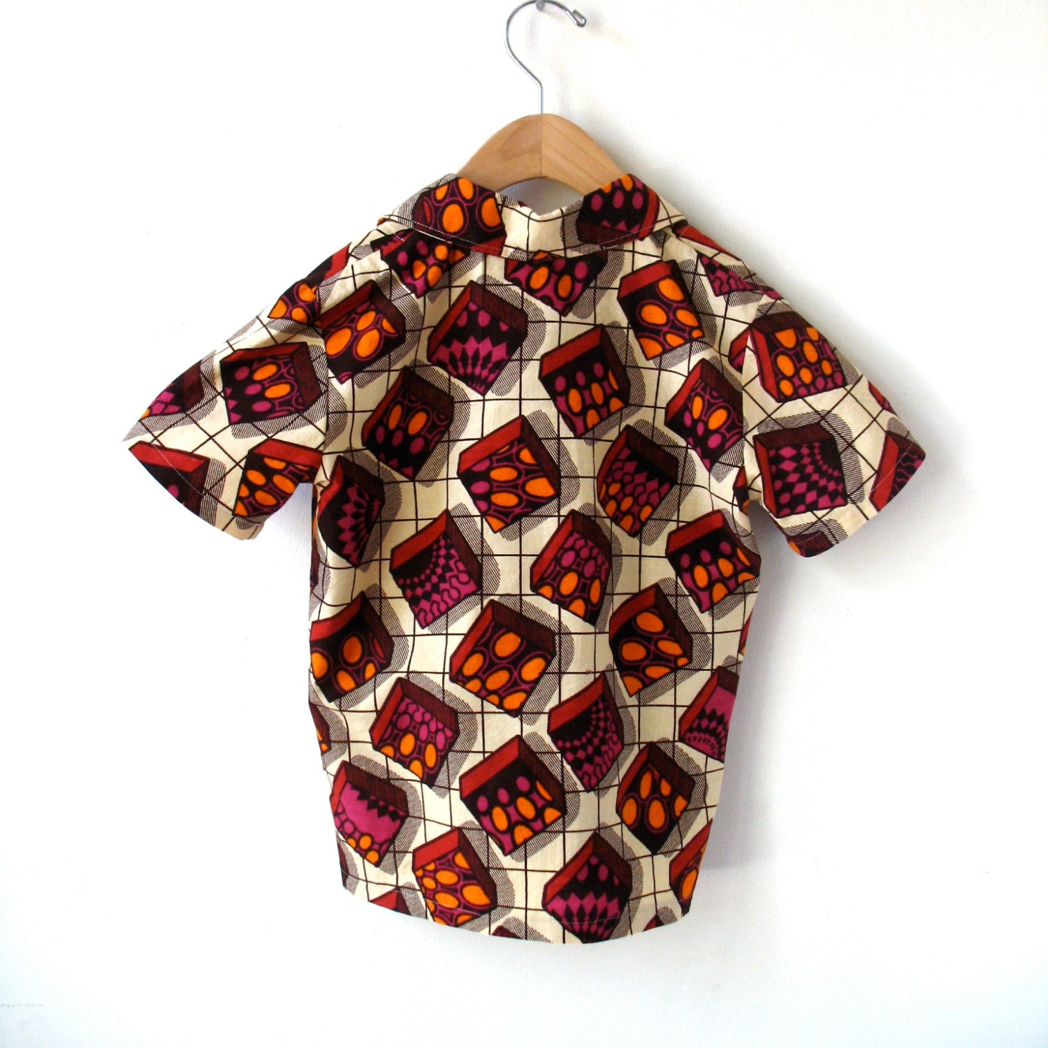 Boy's Size 5 Short Sleeve Shirt African Wax Print | Etsy