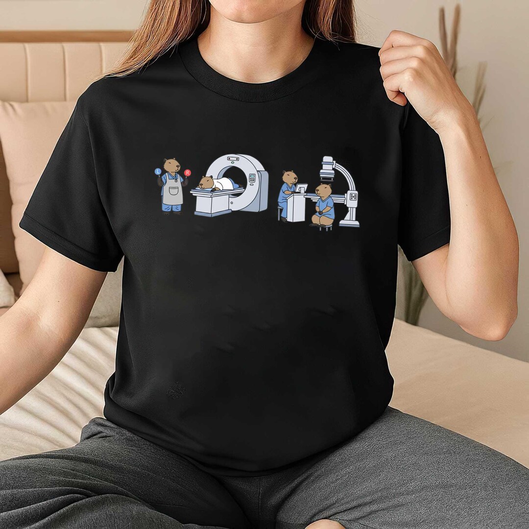 Capybara Tech Retro Radiologic Tech Capybara T-shirt, Funny X-ray Tech Gift ...