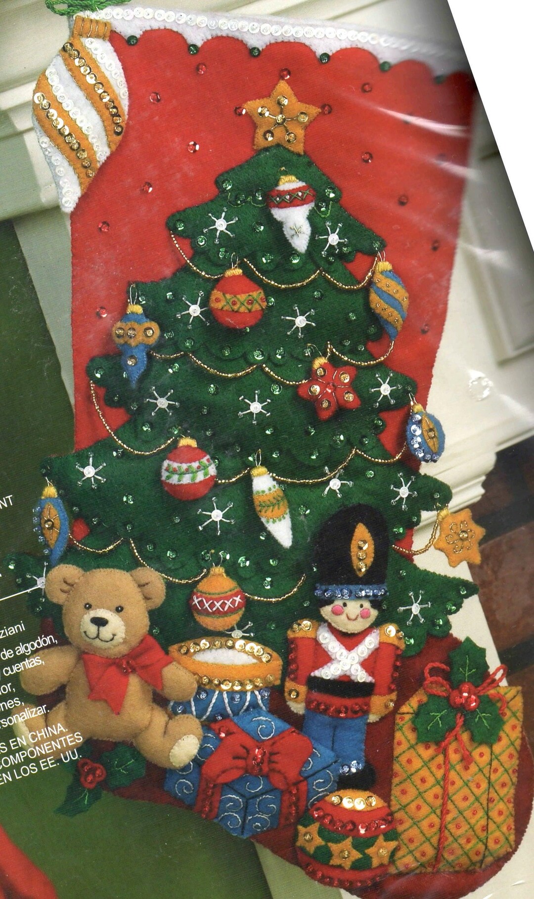 DIY Bucilla Under the Tree Christmas Toys Bear Felt Stocking Kit - Etsy