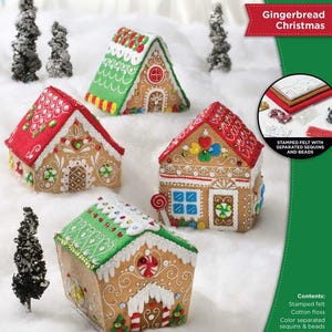 DIY Bucilla Gingerbread Christmas Village Felt House Ornament Kit