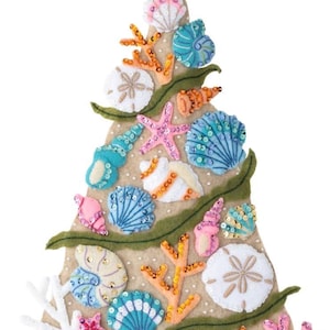 DIY Bucilla Coastal Christmas Seashell Ocean Wall Hanging Felt Craft Kit